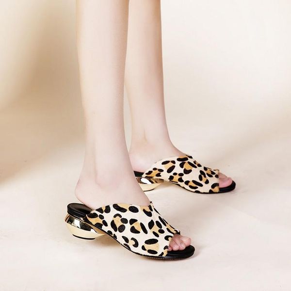 slippers summer horse hair leopard pattern middle heel one line women's shoes fish mouth large size 40-42 cool, Black
slippers summer horse hair leopard pattern middle heel one line women's shoes fish mouth large size 40-42 cool, Black