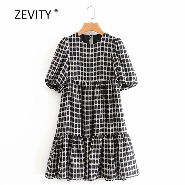 women vintage o neck plaid print vestido puff sleeve pleated ruffles mini dress female chic retro casual chiffon dresses ds4019 210420, Black;gray
women vintage o neck plaid print vestido puff sleeve pleated ruffles mini dress female chic retro casual chiffon dresses ds4019 210420, Black;gray