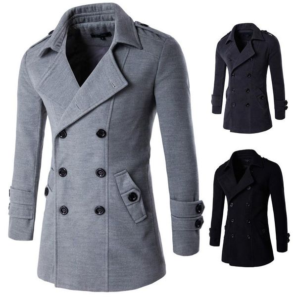 men's trench coats korean woolen coat fashion slim long mens double breasted windbreaker casual sleeve gray overcoat men plus size, Tan;black
men's trench coats korean woolen coat fashion slim long mens double breasted windbreaker casual sleeve gray overcoat men plus size, Tan;black