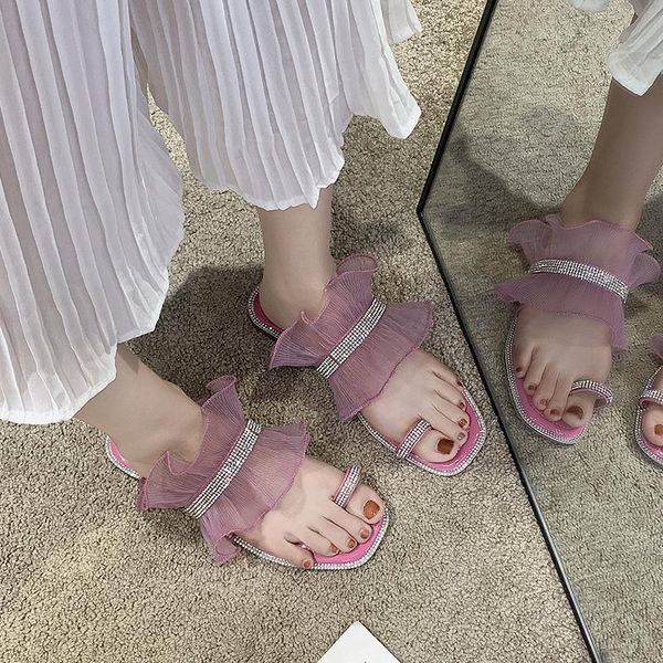slippers crystal clip toe women flat slides summer sweet lace ruffles open soft sole beach 2021, Black
slippers crystal clip toe women flat slides summer sweet lace ruffles open soft sole beach 2021, Black