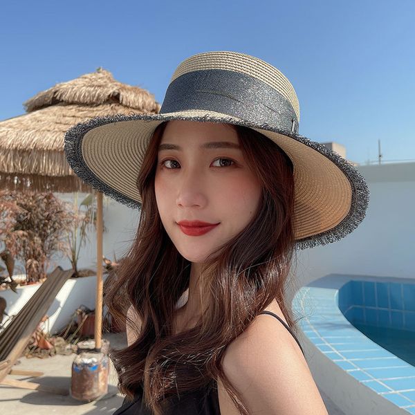 french hepburn elegant fisherman's spring and summer sunshade sun hat women's sunscreen fashion straw hat, Blue;gray
french hepburn elegant fisherman's spring and summer sunshade sun hat women's sunscreen fashion straw hat, Blue;gray