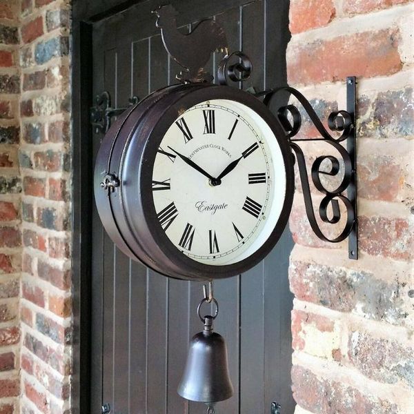 retro garden clock outdoor wrought iron fashion doublesided metal wall hanging station cock bell shape high-quality clocks
retro garden clock outdoor wrought iron fashion doublesided metal wall hanging station cock bell shape high-quality clocks