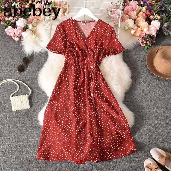 women polka dot summer retro floral dress french v neck lace up button a-line dresses boho print dress 210715, Black;gray
women polka dot summer retro floral dress french v neck lace up button a-line dresses boho print dress 210715, Black;gray