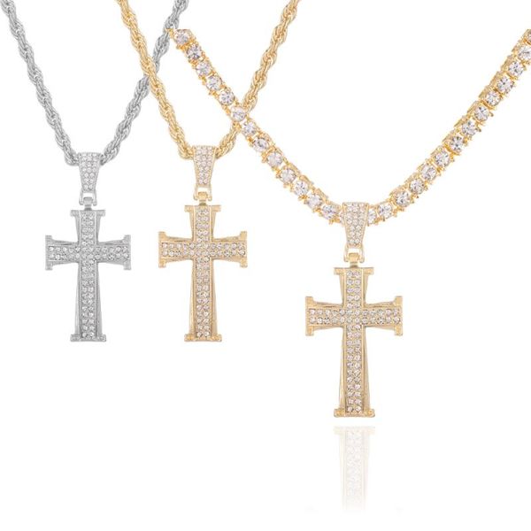 pendant necklaces cross gold color iced out micro pave cz hip hop fashion delicate jewelry gift for women, Silver
pendant necklaces cross gold color iced out micro pave cz hip hop fashion delicate jewelry gift for women, Silver
