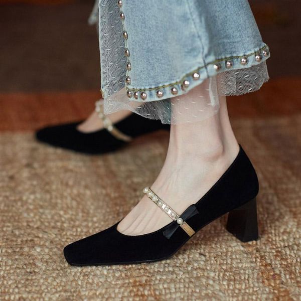 woman dress shoe flock high heels pointed toe mary janes shoes string bead pumps bow ladies pearls zapatos mujer 8920l, Black
woman dress shoe flock high heels pointed toe mary janes shoes string bead pumps bow ladies pearls zapatos mujer 8920l, Black