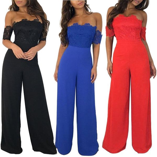 women's jumpsuits & rompers 2021 european and american fashion lace solid color collar jumpsuit wide leg pants, Black;white
women's jumpsuits & rompers 2021 european and american fashion lace solid color collar jumpsuit wide leg pants, Black;white