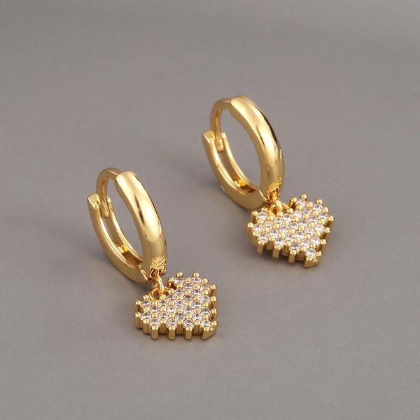 hoop & huggie 2021 arrival shiny white micro pave dangle earrings fashion simple love heart earring for women wedding party jewelry gifts, Golden;silver
hoop & huggie 2021 arrival shiny white micro pave dangle earrings fashion simple love heart earring for women wedding party jewelry gifts, Golden;silver