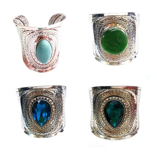 charm bracelets big silver-color wide cuff bangles for women fashion armband blue green stone crystal vintage bracelet bohemia jewelry, Golden;silver
charm bracelets big silver-color wide cuff bangles for women fashion armband blue green stone crystal vintage bracelet bohemia jewelry, Golden;silver