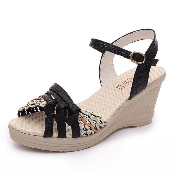 women sandals summer fashion gladiator wedges shoes woman slides peep toe buckle mixed colors lady casual plus big size35-41, Black
women sandals summer fashion gladiator wedges shoes woman slides peep toe buckle mixed colors lady casual plus big size35-41, Black