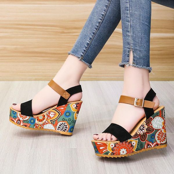 summer sports sandals women's 2021 fish spout wedged-heel printed roman shoes sweet platform sneakers women, Black
summer sports sandals women's 2021 fish spout wedged-heel printed roman shoes sweet platform sneakers women, Black