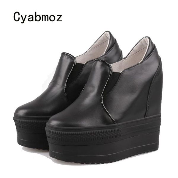 cyabmoz women genuine leather height increasing shoes high heels platform woman pumps zapatos mujer tenis feminino party dress, Black 
cyabmoz women genuine leather height increasing shoes high heels platform woman pumps zapatos mujer tenis feminino party dress, Black