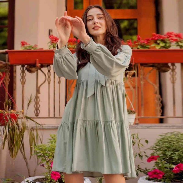dresses women bohemian ruffled a-line party long sleeve bow bandage solid elegant casual mini 2021 summer fashion dress, Black;gray
dresses women bohemian ruffled a-line party long sleeve bow bandage solid elegant casual mini 2021 summer fashion dress, Black;gray