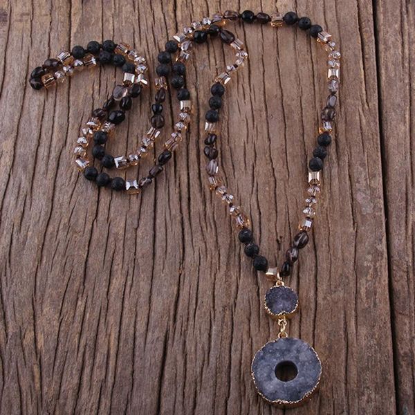 fashion bohemian jewelry accessory 6mm stone knotted round druzy pendant boho necklaces for women gift dropship, Silver
fashion bohemian jewelry accessory 6mm stone knotted round druzy pendant boho necklaces for women gift dropship, Silver