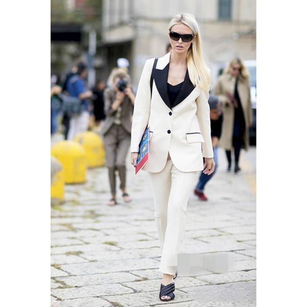 women's suit two-piece (coat + pants) fashion ladies temperament casual business dress can customization two piece pants, White
women's suit two-piece (coat + pants) fashion ladies temperament casual business dress can customization two piece pants, White