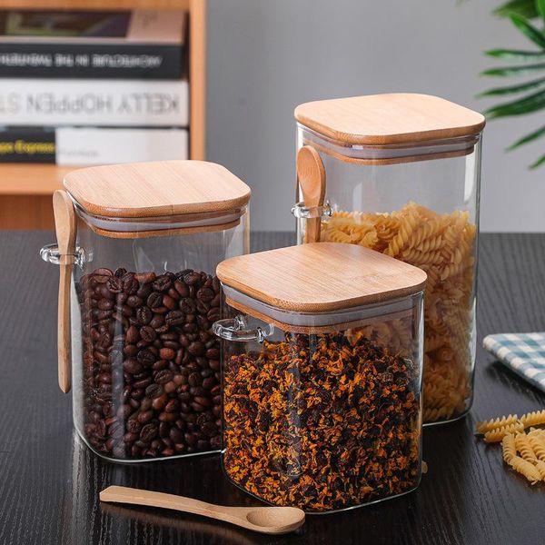storage bottles & jars food glass jar clear sealed canister container with lid and spoon for loose tea salt sugar coffee bean preservation
storage bottles & jars food glass jar clear sealed canister container with lid and spoon for loose tea salt sugar coffee bean preservation