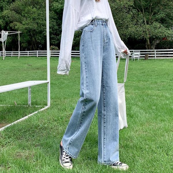 high waist jeans for women vintage long denim pants female casual loose full length wide leg trousers women's, Blue
high waist jeans for women vintage long denim pants female casual loose full length wide leg trousers women's, Blue
