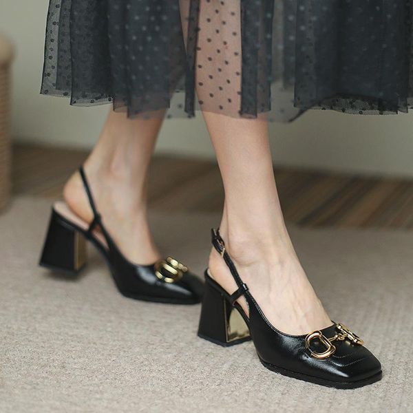 dress shoes square toe pump women buckle high heels back strap slides metal decoration slingback sandals designer zapatos de mujer, Black
dress shoes square toe pump women buckle high heels back strap slides metal decoration slingback sandals designer zapatos de mujer, Black