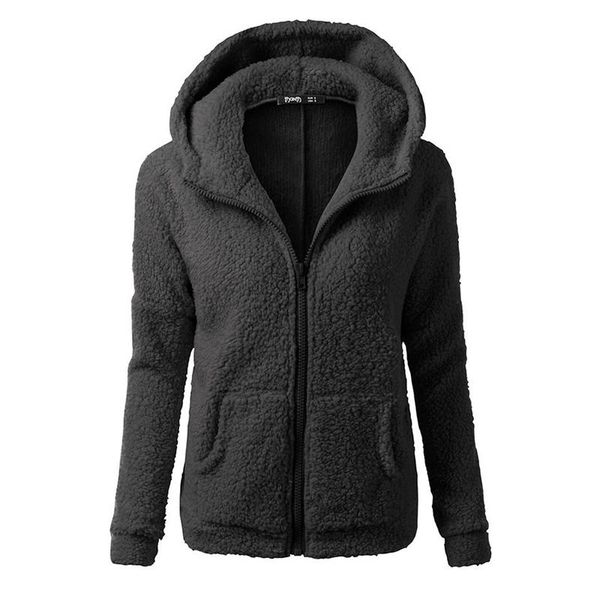 women fleece hoodies autumn winter hooded long sleeve zipper thicken coat outwear sudaderas jacket sweatshirts lady women's &, Black
women fleece hoodies autumn winter hooded long sleeve zipper thicken coat outwear sudaderas jacket sweatshirts lady women's &, Black