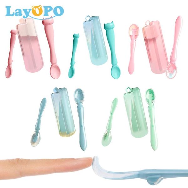 2pcs born baby feeding spoon silicone soft temperature sensing children tableware safety training infant tools cups, dishes & utensils 
2pcs born baby feeding spoon silicone soft temperature sensing children tableware safety training infant tools cups, dishes & utensils