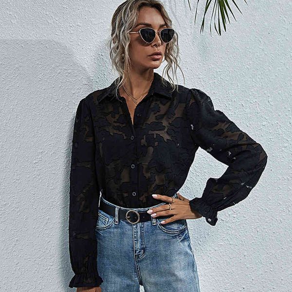 summer v neck vintage shirt blouse for women's fashion see-through lace embroidered flower womens and blouses full 210514, White 
summer v neck vintage shirt blouse for women's fashion see-through lace embroidered flower womens and blouses full 210514, White