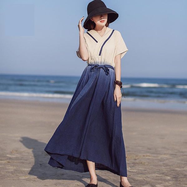 johnature v-neck summer dress a-line vintage cotton regular mid-calf sashes long dress empire short solid women dress 210521, Black;gray
johnature v-neck summer dress a-line vintage cotton regular mid-calf sashes long dress empire short solid women dress 210521, Black;gray