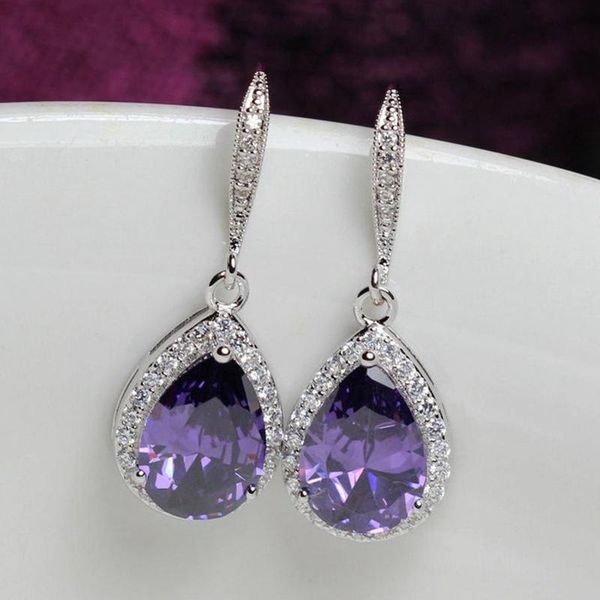 dangle & chandelier water-drop zircon drop earring for women white/blue/purple cz stone bridal earrings wedding engagement jewelry party, Silver
dangle & chandelier water-drop zircon drop earring for women white/blue/purple cz stone bridal earrings wedding engagement jewelry party, Silver