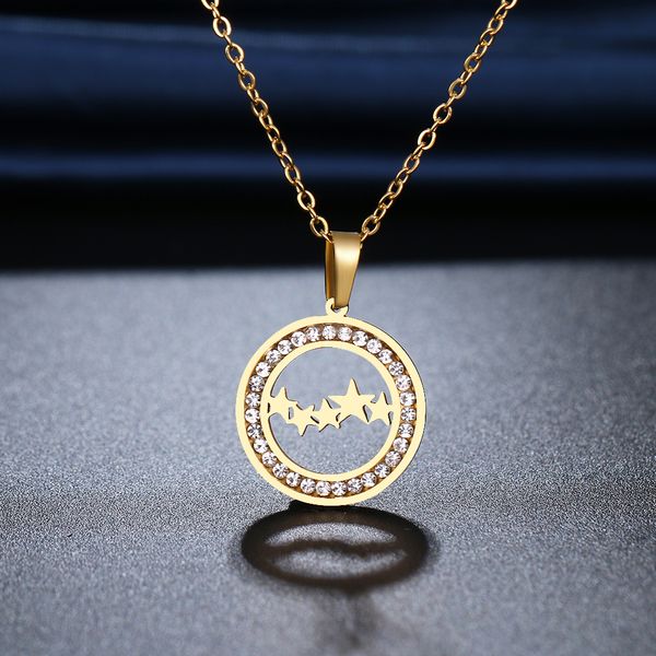 stainless steel five pentagram necklace crystal rhinestone for women wedding valentine's day gifts, Silver
stainless steel five pentagram necklace crystal rhinestone for women wedding valentine's day gifts, Silver