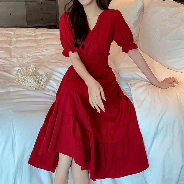 summer short sleeve women casual dress vintage fashion female solid chiffon dresses v-neck elastic waist a-line vestidos 210423, Black;gray
summer short sleeve women casual dress vintage fashion female solid chiffon dresses v-neck elastic waist a-line vestidos 210423, Black;gray