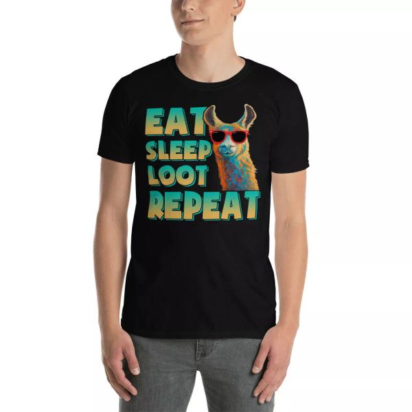 eat sleep loot repeat llama funny llama lover shirt, White;black
eat sleep loot repeat llama funny llama lover shirt, White;black