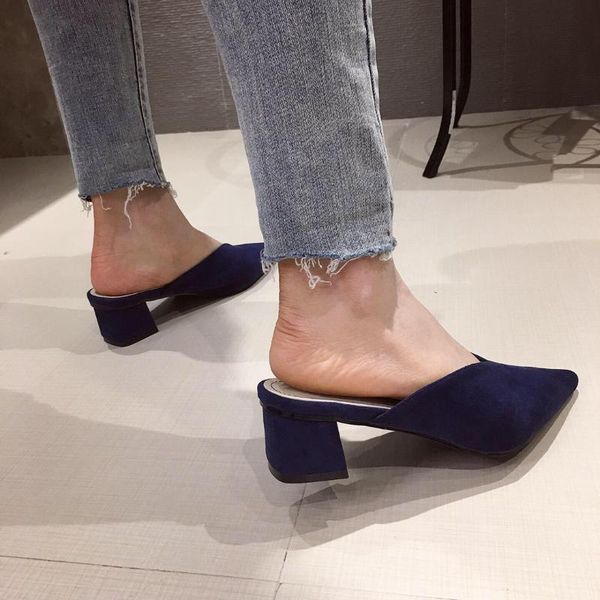 female shoes ladies' slippers cover toe flock med square heel women heels 2021 block soft pointed high slides pu rubber rome con, Black
female shoes ladies' slippers cover toe flock med square heel women heels 2021 block soft pointed high slides pu rubber rome con, Black
