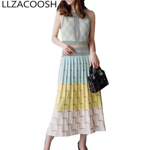 women summer knitting dress halter neck sleeveless bohemian ladies plaid long sweater dress vestido 210514, Black;gray
women summer knitting dress halter neck sleeveless bohemian ladies plaid long sweater dress vestido 210514, Black;gray