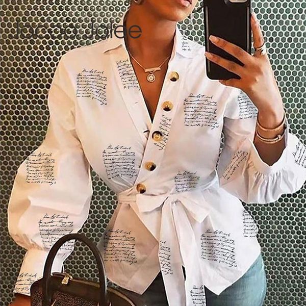 letters print causal spring womens blouses lantern long sleeve v neck and with sashes streetwear outfits, White
letters print causal spring womens blouses lantern long sleeve v neck and with sashes streetwear outfits, White