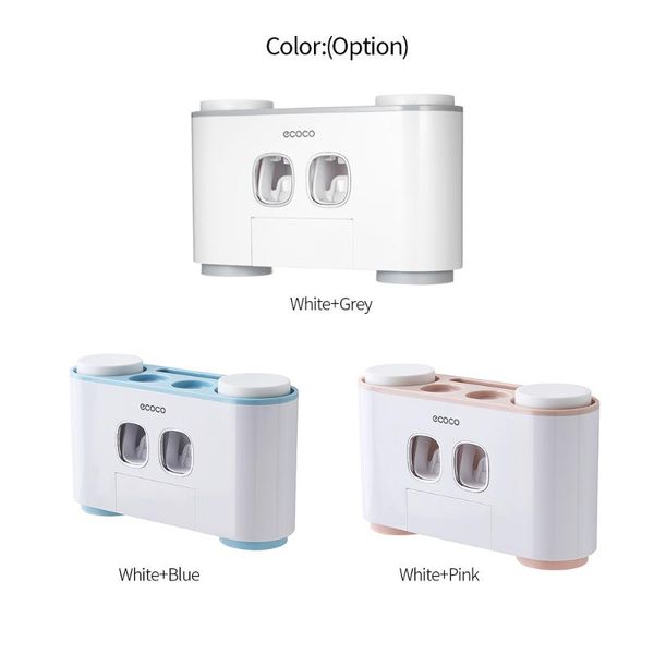 toothbrush holders automatic squeeze toothpaste set wall-mounted storage holder with 2 dispensers 4 cups 5 slots
toothbrush holders automatic squeeze toothpaste set wall-mounted storage holder with 2 dispensers 4 cups 5 slots