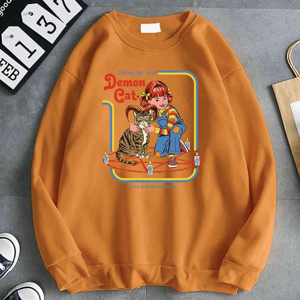 men's hooded round neck sweatshirt, cat and devil print, men's animation style, high-quality punk sportswear, Black
men's hooded round neck sweatshirt, cat and devil print, men's animation style, high-quality punk sportswear, Black