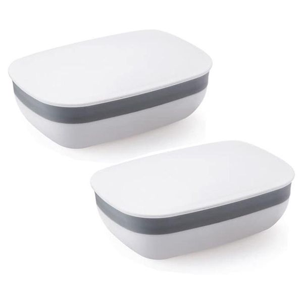 travel soap holder dish case with strong sealing, portable leak proof - white pack of 2 dishes
travel soap holder dish case with strong sealing, portable leak proof - white pack of 2 dishes