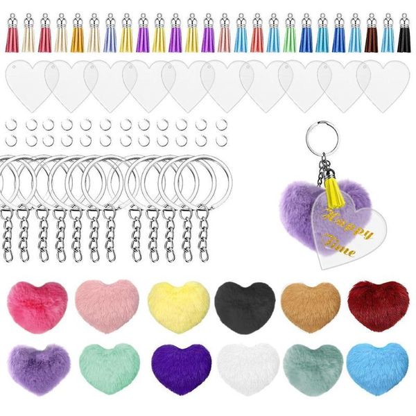 keychains 120pcs/set diy keychain pendant heart fluff ball kit with tassel art crafts making tools crystal epoxy graffiti acrylic, Silver
keychains 120pcs/set diy keychain pendant heart fluff ball kit with tassel art crafts making tools crystal epoxy graffiti acrylic, Silver