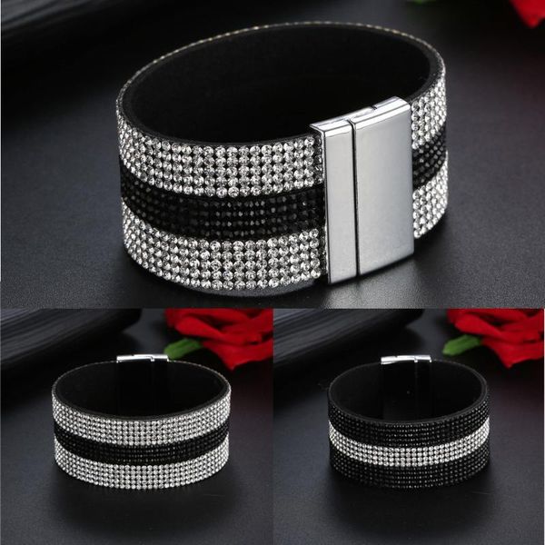 link, chain 2021 retro women men shining handmade wristband leather magnet bracelet bangle bileklik pulseiras boyfriend girlfriend, Black
link, chain 2021 retro women men shining handmade wristband leather magnet bracelet bangle bileklik pulseiras boyfriend girlfriend, Black