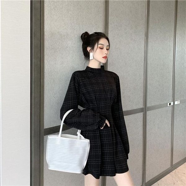 casual dresses vintage plaid women's clothing fashion brand spring autumn black vestidos back hollow out long sleeve korean mini-dresse, Black;gray
casual dresses vintage plaid women's clothing fashion brand spring autumn black vestidos back hollow out long sleeve korean mini-dresse, Black;gray
