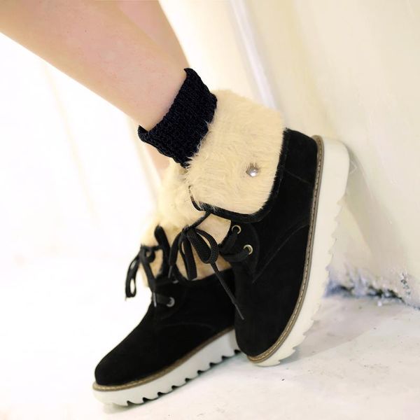 boots 2021 winter women's shoes thick-soled warm short ankle lace-up large size snow for female, Black
boots 2021 winter women's shoes thick-soled warm short ankle lace-up large size snow for female, Black