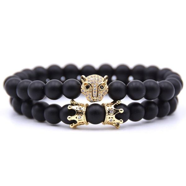 beaded, strands leopard head couple bracelet men jewelry bracelets for women pulseira masculina jewellery feminina bileklik elastic crown ar, Black
beaded, strands leopard head couple bracelet men jewelry bracelets for women pulseira masculina jewellery feminina bileklik elastic crown ar, Black