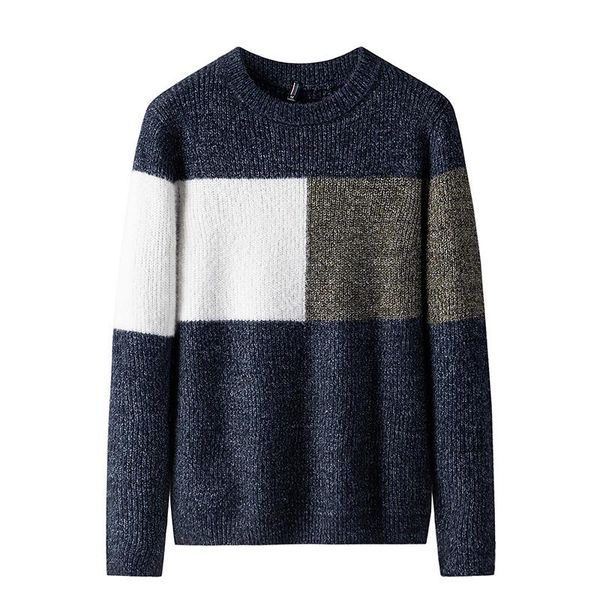 men's sweaters 2021 fashion brand sweater pullover striped loose knitted wool autumn and winter casual clothing, White;black
men's sweaters 2021 fashion brand sweater pullover striped loose knitted wool autumn and winter casual clothing, White;black
