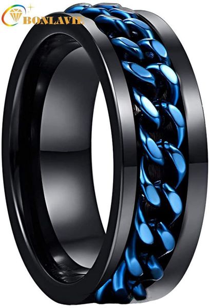 wedding rings bonlavie men's 8mm tungsten carbide ring black steel with blue rotatable chain inlaid comfort fit size 6-12, Slivery;golden
wedding rings bonlavie men's 8mm tungsten carbide ring black steel with blue rotatable chain inlaid comfort fit size 6-12, Slivery;golden