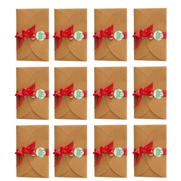 greeting cards 12pcs christmas diy gift kraft paper blessing party favor with red ribbons and stickers
greeting cards 12pcs christmas diy gift kraft paper blessing party favor with red ribbons and stickers