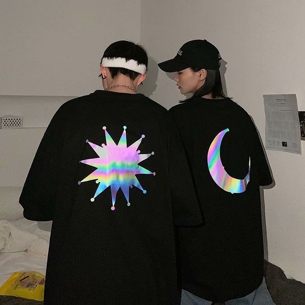 couple summer reflective short t-shirt men's 2020 new korean ins super fire half sleeve student class clothes fashion, Black
couple summer reflective short t-shirt men's 2020 new korean ins super fire half sleeve student class clothes fashion, Black