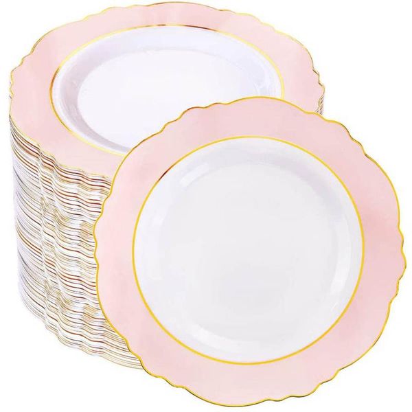 disposable dinnerware 60 rose gold edge plastic plate dinner suitable for high-end party and wedding mother's day supplies
disposable dinnerware 60 rose gold edge plastic plate dinner suitable for high-end party and wedding mother's day supplies