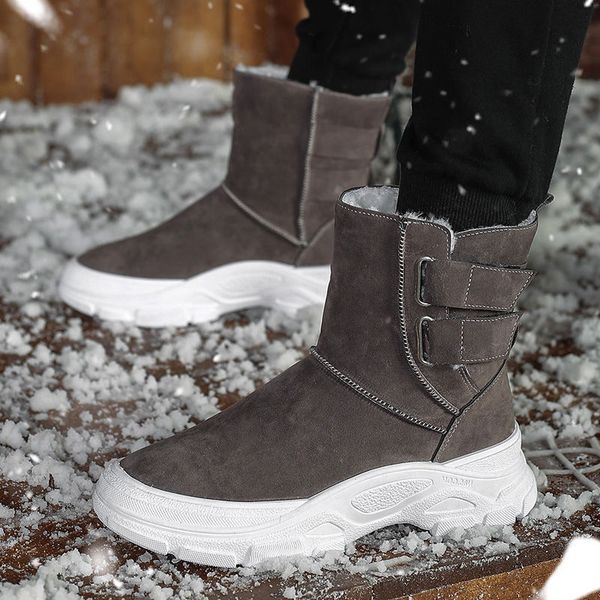 high snow men's winter plush warm non slip cotton shoes male students thickened large boots, Black
high snow men's winter plush warm non slip cotton shoes male students thickened large boots, Black