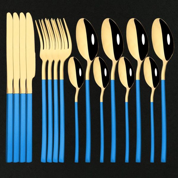 dinnerware sets 16pcs set blue gold fork tea spoon knife flatware cutlery stainless steel western silverware for party tableware
dinnerware sets 16pcs set blue gold fork tea spoon knife flatware cutlery stainless steel western silverware for party tableware