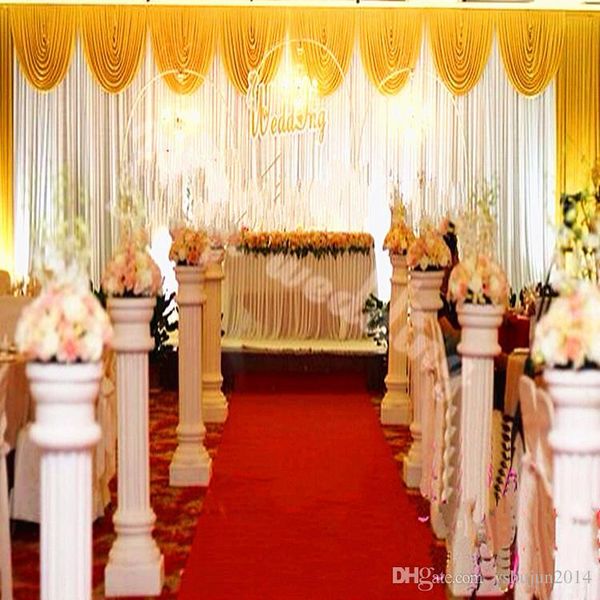 party decoration dhl romantic 3x6m ice silk white wedding backdrop curtain with purple swag pleated for event&party&banquet 
party decoration dhl romantic 3x6m ice silk white wedding backdrop curtain with purple swag pleated for event&party&banquet