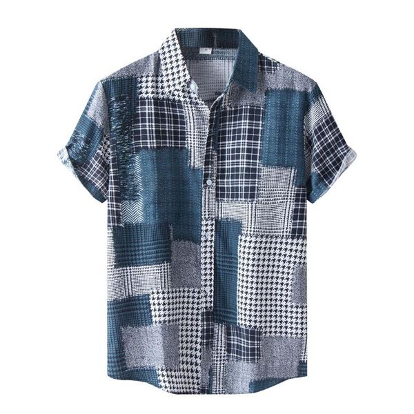 men's casual shirts summer plus size fashion check grid print short sleeve button turn-down shirt breathable blouse, White;black
men's casual shirts summer plus size fashion check grid print short sleeve button turn-down shirt breathable blouse, White;black