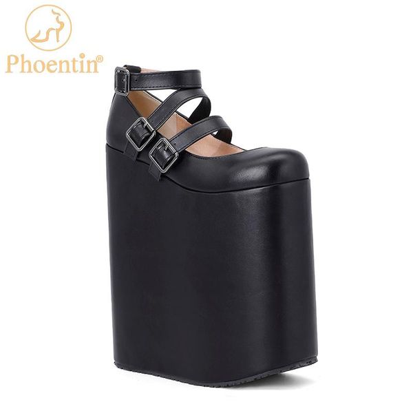 dress shoes phoentin novelty super high heel 23cm pumps women thick sole round toe narrow bands mary janes ankle strap wedges ft1496, Black
dress shoes phoentin novelty super high heel 23cm pumps women thick sole round toe narrow bands mary janes ankle strap wedges ft1496, Black